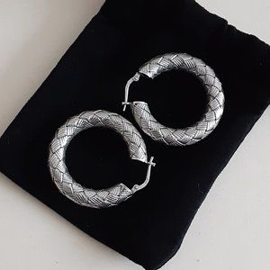 VicenzaSilver Sterling Bold Woven Hoop Earrings
